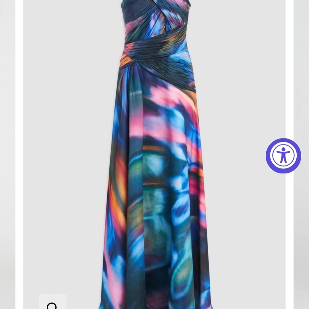 THEIA Couture Long Gown Multicolor